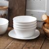 imageStone Lain Bone China Pinpoint Embossed 16 Piece Dinnerware Set WhiteSquare  White