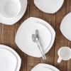 imageStone Lain Bone China Pinpoint Embossed 16 Piece Dinnerware Set WhiteSquare  White