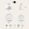 imageStone Lain Bone China Pinpoint Embossed 16 Piece Dinnerware Set WhiteSwirl  White
