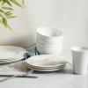imageStone Lain Bone China Pinpoint Embossed 16 Piece Dinnerware Set WhiteSwirl  White