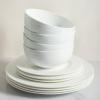imageStone Lain Bone China Pinpoint Embossed 16 Piece Dinnerware Set WhiteSwirl  White