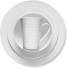 imageStone Lain Bone China Pinpoint Embossed 16 Piece Dinnerware Set WhiteSwirl  White
