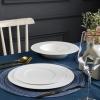imageStone Lain Bone China Pinpoint Embossed 16 Piece Dinnerware Set WhiteSylvie  White