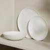 imageStone Lain Bone China Pinpoint Embossed 16 Piece Dinnerware Set WhiteWhite