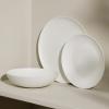 imageStone Lain Bone China Pinpoint Embossed 16 Piece Dinnerware Set WhiteWhite