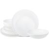imageStone Lain Bone China Pinpoint Embossed 16 Piece Dinnerware Set WhiteWhite
