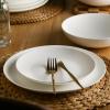 imageStone Lain Bone China Pinpoint Embossed 16 Piece Dinnerware Set WhiteWhite