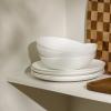 imageStone Lain Bone China Pinpoint Embossed 16 Piece Dinnerware Set WhiteWhite