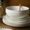 imageStone Lain Bone China Pinpoint Embossed 16 Piece Dinnerware Set WhiteWhite