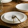 imageStone Lain Bone China Pinpoint Embossed 16 Piece Dinnerware Set WhiteWhite