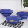 imageStone Lain Clara 16Piece Dinnerware Set Porcelain Burgundy Service For 4Blue