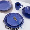 imageStone Lain Clara 16Piece Dinnerware Set Porcelain Burgundy Service For 4Blue