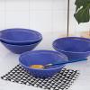 imageStone Lain Clara 16Piece Dinnerware Set Porcelain Burgundy Service For 4Blue