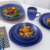 imageStone Lain Clara 16Piece Dinnerware Set Porcelain Burgundy Service For 4Blue