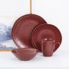 imageStone Lain Clara 16Piece Dinnerware Set Porcelain Burgundy Service For 4Burgundy