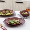 imageStone Lain Clara 16Piece Dinnerware Set Porcelain Burgundy Service For 4Burgundy