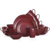 imageStone Lain Clara 16Piece Dinnerware Set Porcelain Burgundy Service For 4Burgundy
