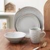 imageStone Lain Clara 16Piece Dinnerware Set Porcelain Burgundy Service For 4Gray