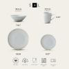 imageStone Lain Clara 16Piece Dinnerware Set Porcelain Burgundy Service For 4Gray