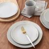 imageStone Lain Clara 16Piece Dinnerware Set Porcelain Burgundy Service For 4Gray