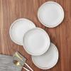 imageStone Lain Clara 16Piece Dinnerware Set Porcelain Burgundy Service For 4Gray