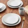 imageStone Lain Clara 16Piece Dinnerware Set Porcelain Burgundy Service For 4Gray