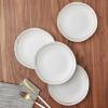 imageStone Lain Clara 16Piece Dinnerware Set Porcelain Burgundy Service For 4Gray