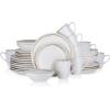 imageStone Lain Clara 16Piece Dinnerware Set Porcelain Burgundy Service For 4White Speckle