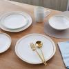 imageStone Lain Clara 16Piece Dinnerware Set Porcelain Burgundy Service For 4White Speckle