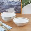 imageStone Lain Clara 16Piece Dinnerware Set Porcelain Burgundy Service For 4White Speckle