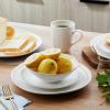 imageStone Lain Clara 16Piece Dinnerware Set Porcelain Burgundy Service For 4White Speckle