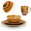imageStone Lain Constance Dinnerware Set Porcelain Brown Service For 4 16PieceBrown
