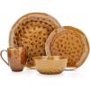 imageStone Lain Constance Dinnerware Set Porcelain Brown Service For 4 16PieceBrown