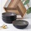 imageStone Lain Daisy Stoneware 32piece Round Dinnerware Set Daisy  White and BlackDaisy  Brown and Black