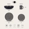 imageStone Lain Daisy Stoneware 32piece Round Dinnerware Set Daisy  White and BlackDaisy  Brown and Black