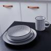 imageStone Lain Daisy Stoneware 32piece Round Dinnerware Set Daisy  White and BlackDaisy  White and Black