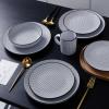 imageStone Lain Daisy Stoneware 32piece Round Dinnerware Set Daisy  White and BlackDaisy  White and Black
