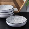 imageStone Lain Daisy Stoneware 32piece Round Dinnerware Set Daisy  White and BlackDaisy  White and Black