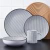 imageStone Lain Daisy Stoneware 32piece Round Dinnerware Set Daisy  White and BlackDaisy  White and Black