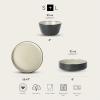 imageStone Lain Elica 12Piece Modern Dinnerware Set Stoneware Plates and Bowl Sets for 4 Blue and GreyBeige and Black