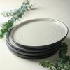 imageStone Lain Elica 12Piece Modern Dinnerware Set Stoneware Plates and Bowl Sets for 4 Blue and GreyBeige and Black