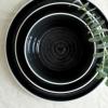 imageStone Lain Elica 12Piece Modern Dinnerware Set Stoneware Plates and Bowl Sets for 4 Blue and GreyBlack and Beige