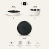 imageStone Lain Elica 12Piece Modern Dinnerware Set Stoneware Plates and Bowl Sets for 4 Blue and GreyBlack and Beige