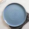 imageStone Lain Elica 12Piece Modern Dinnerware Set Stoneware Plates and Bowl Sets for 4 Blue and GreyBlue and Grey