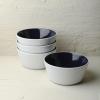 imageStone Lain Elica 12Piece Modern Dinnerware Set Stoneware Plates and Bowl Sets for 4 Blue and GreyNavy and White
