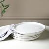 imageStone Lain Elica 12Piece Modern Dinnerware Set Stoneware Plates and Bowl Sets for 4 Blue and GreyWhite