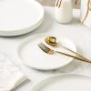 imageStone Lain Gabrielle Bone China Dinnerware Set 12Piece Service for 4 White and PlatinumSolid White