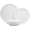 imageStone Lain Gabrielle Bone China Dinnerware Set 12Piece Service for 4 White and PlatinumSolid White