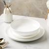 imageStone Lain Gabrielle Bone China Dinnerware Set 12Piece Service for 4 White and PlatinumSolid White