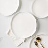 imageStone Lain Gabrielle Bone China Dinnerware Set 12Piece Service for 4 White and PlatinumSolid White